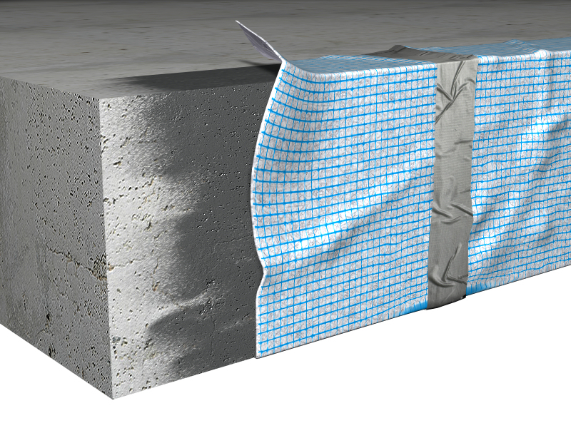 Fijado con adhesivo cementoso sobre la estructura desmoldada